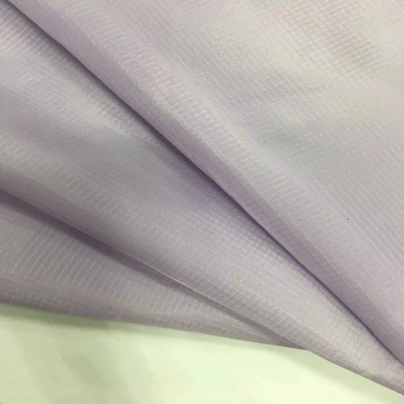 Recycle RPET Pet Polyester 20d 400t 0.15 Double Line Lattice Ripstop Taffeta Fabric