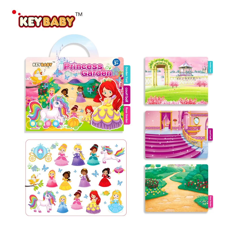 Keybaby reutilizables de vinilo removible Etiqueta de juguetes de niños Libro de la actividad de conjunto de juguetes para niños personalizado