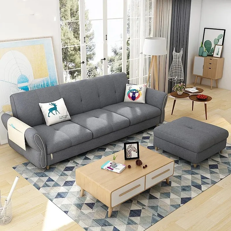 New Style Stoff King-Size-Klappbare Wohnzimmer Betten Sofa