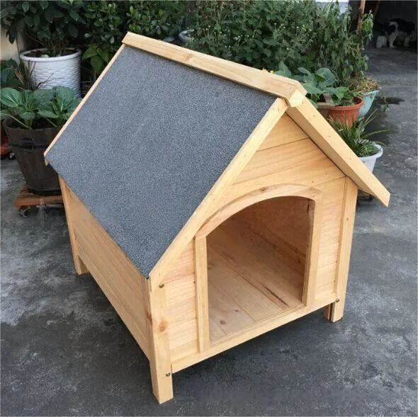 Spire House Pet de madera Casa de perro Casa de perro exterior sólido Madera