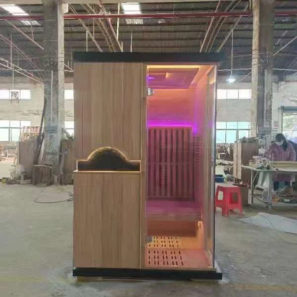 Custom-Made with Colorful Light Two Person Sauna Room Indoor Use