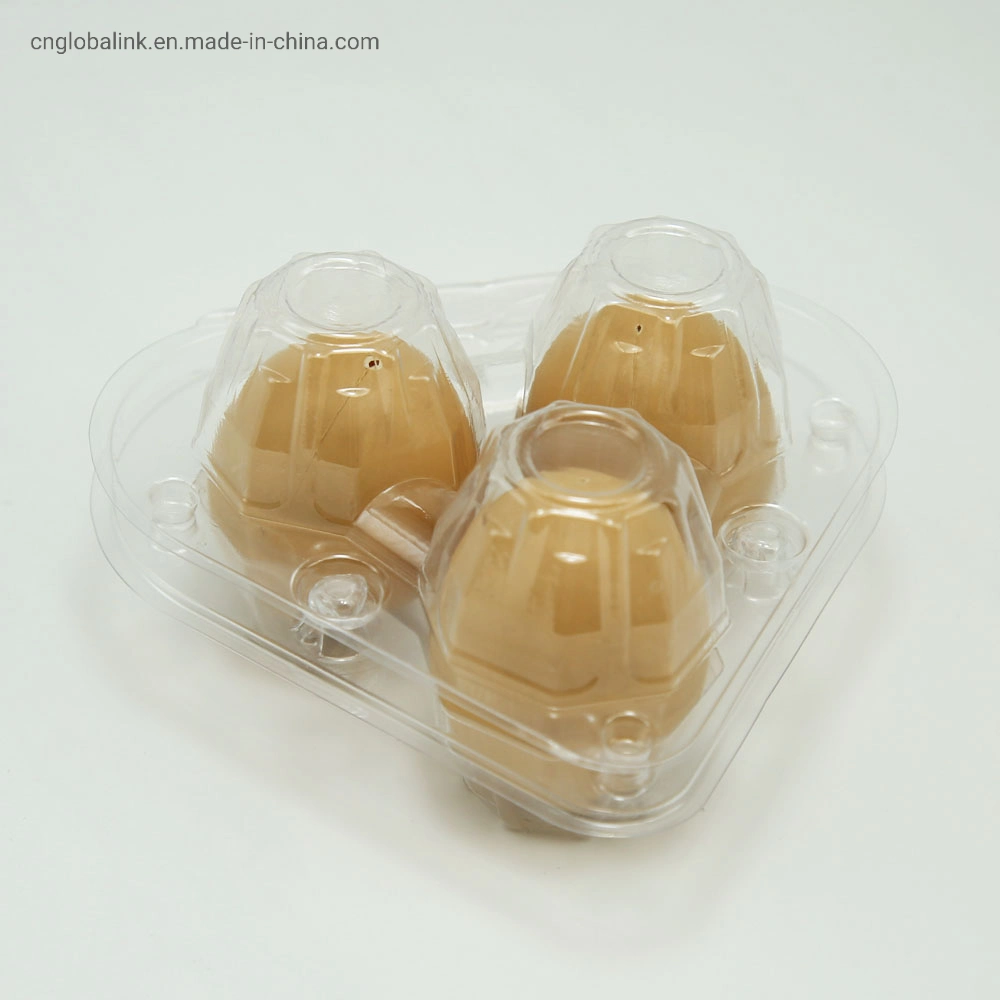 Disposable Custom Plastic Clear 3 Holes Chicken Egg Tray Box