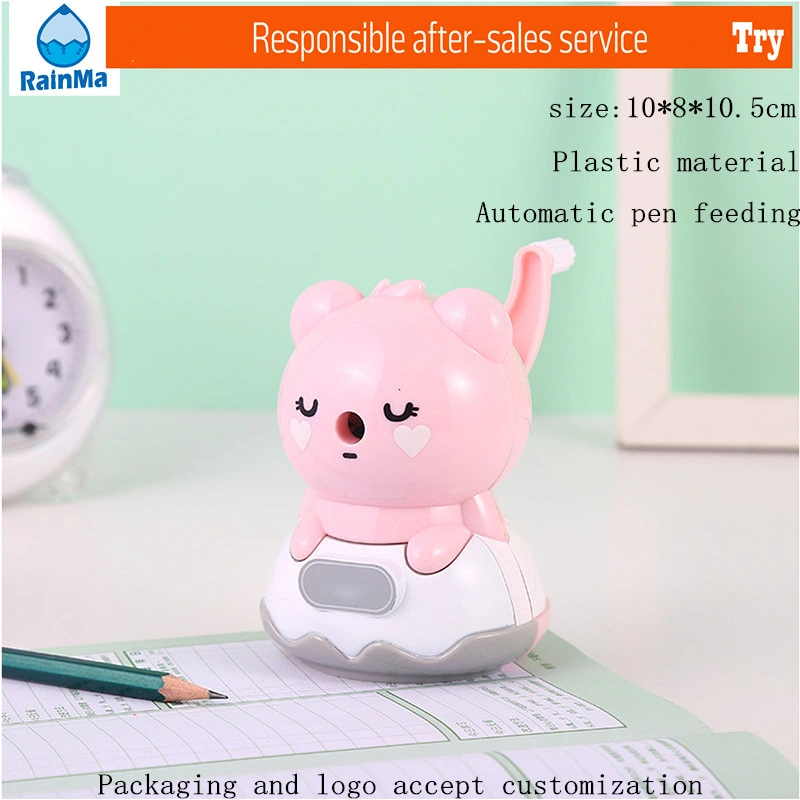 Wholesale Ex Factory Price Cartoon Bear Plastic Pencil Sharpener for Children Stationery Gift Promotion
