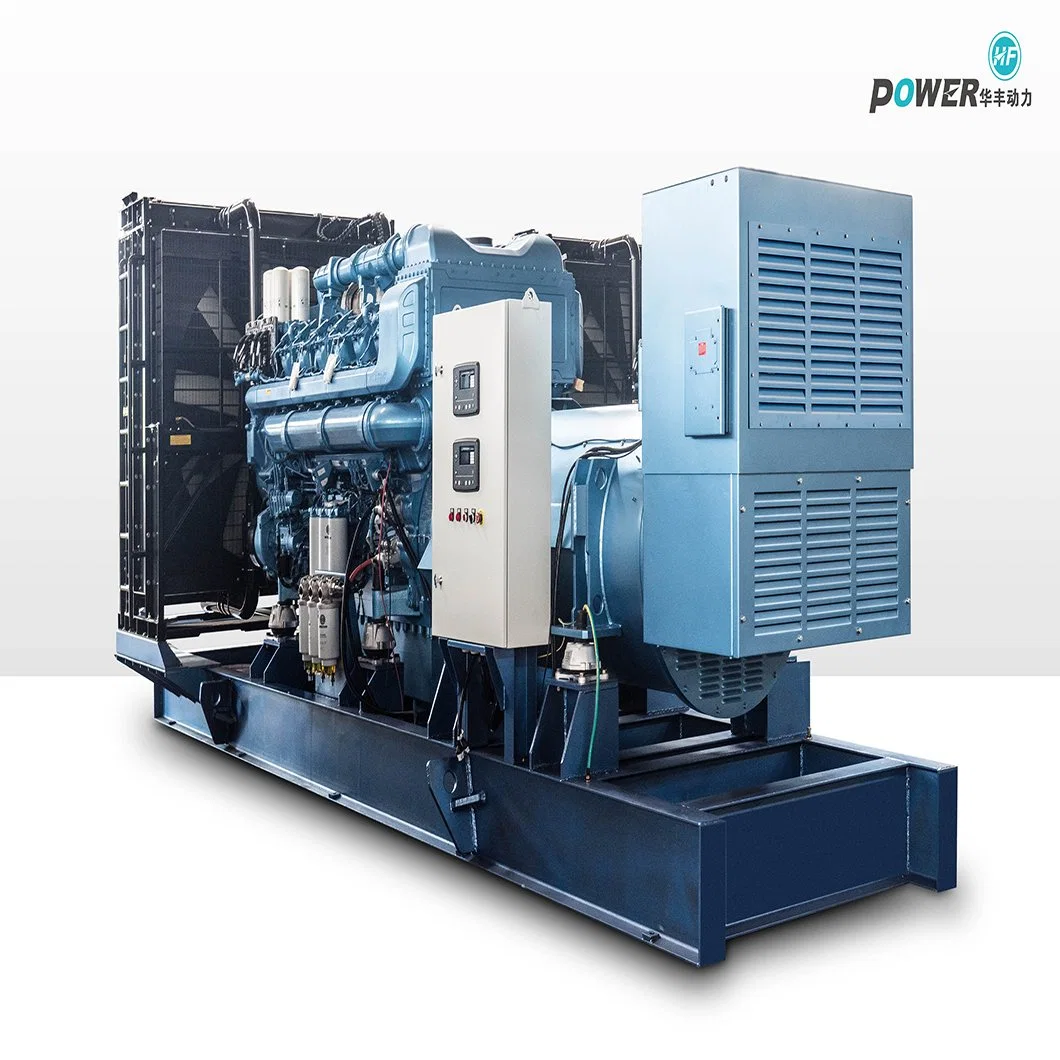 50/60 Hz 3 fases 2000 Kw 2500 kVA 10.5/13.8kv resfriado a água 1500/1800 rpm 12 cilindros 4 cursos V motor tipo alimentado com estrutura aberta/Recipiente gerador diesel definido