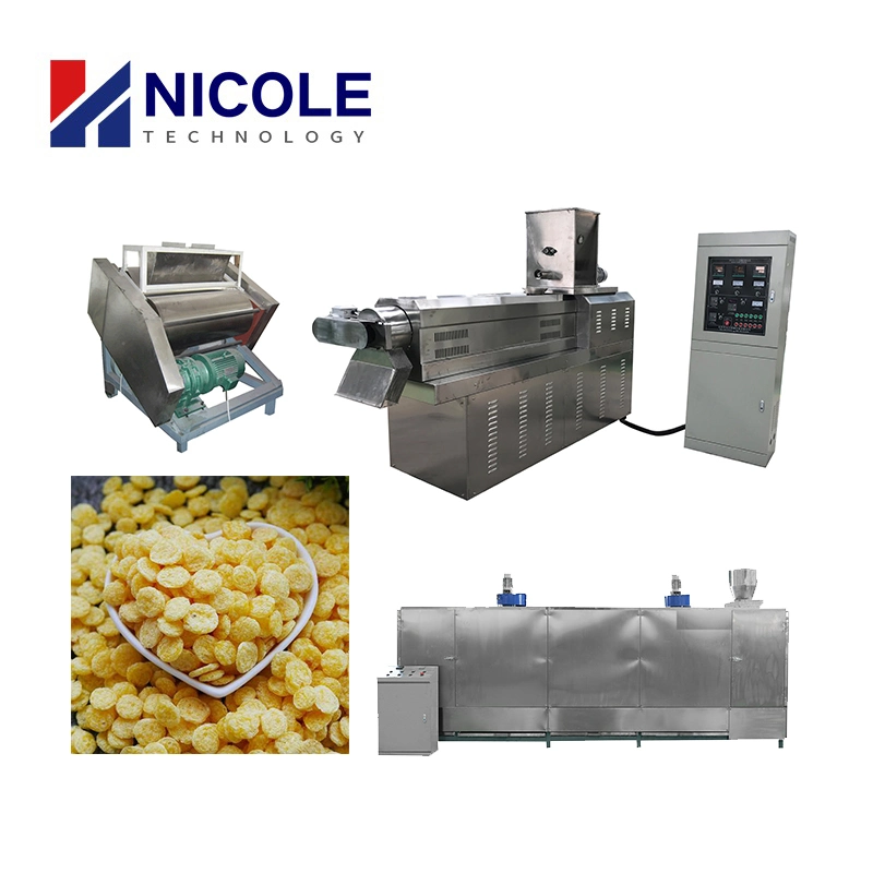 Electric Wheat Rice Corn Flakes Product Line Manufacturer Breakfast Cereal Making Machine