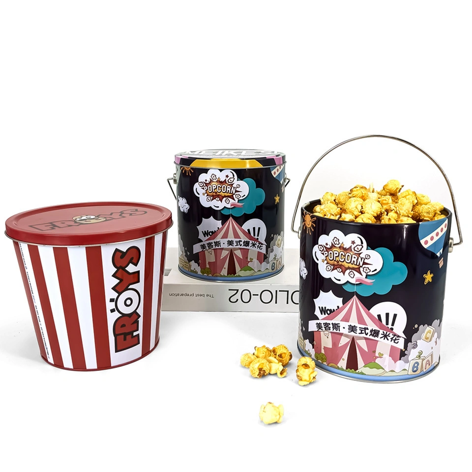 Wholesale Custom Design 1 Gallon Empty Round Metal Popcorn Tin with Lid