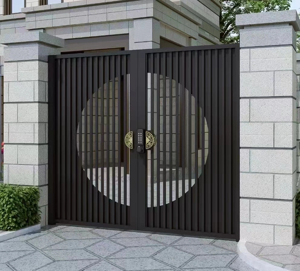 Luxury Top-Selling Cast Aluminum Antique Metal Courtyard Gate with Swing Door