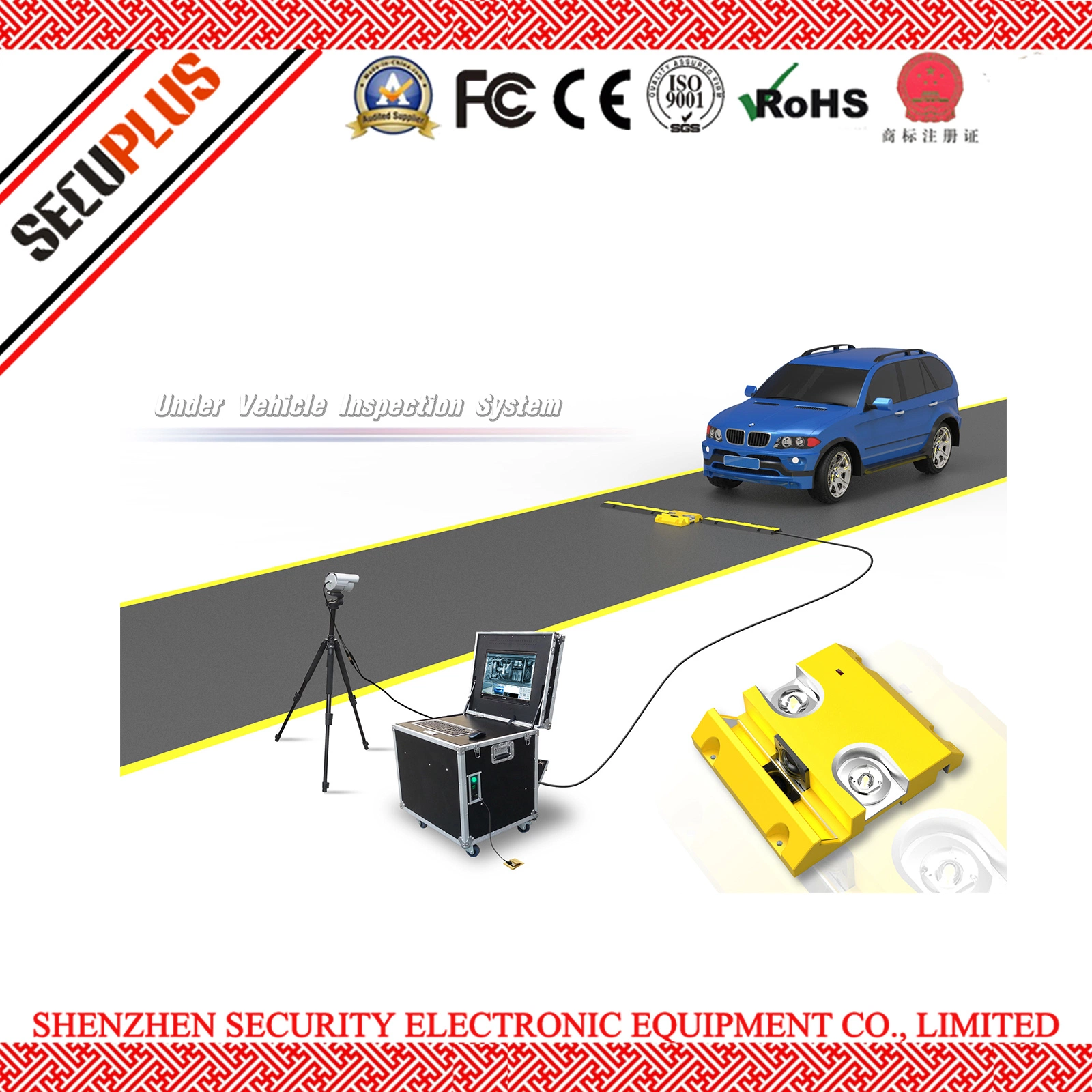 Colored Under Vehicle Inspection System to Check Car Contraband
