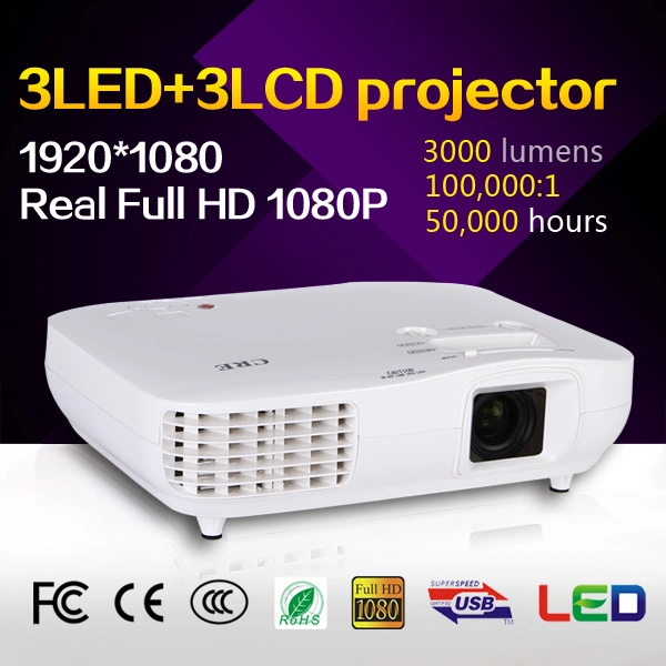 CRE Home Entertainment-System mit 3000 Lumen und 3-Zoll-LCD-LED-Projektor