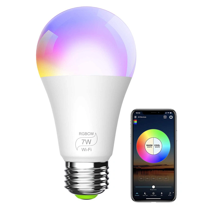 Amazon Echo Mobile Phone APP Voice Remote Control Tuya Smart LED Bulb WiFi E27 E26 RGB Dimming