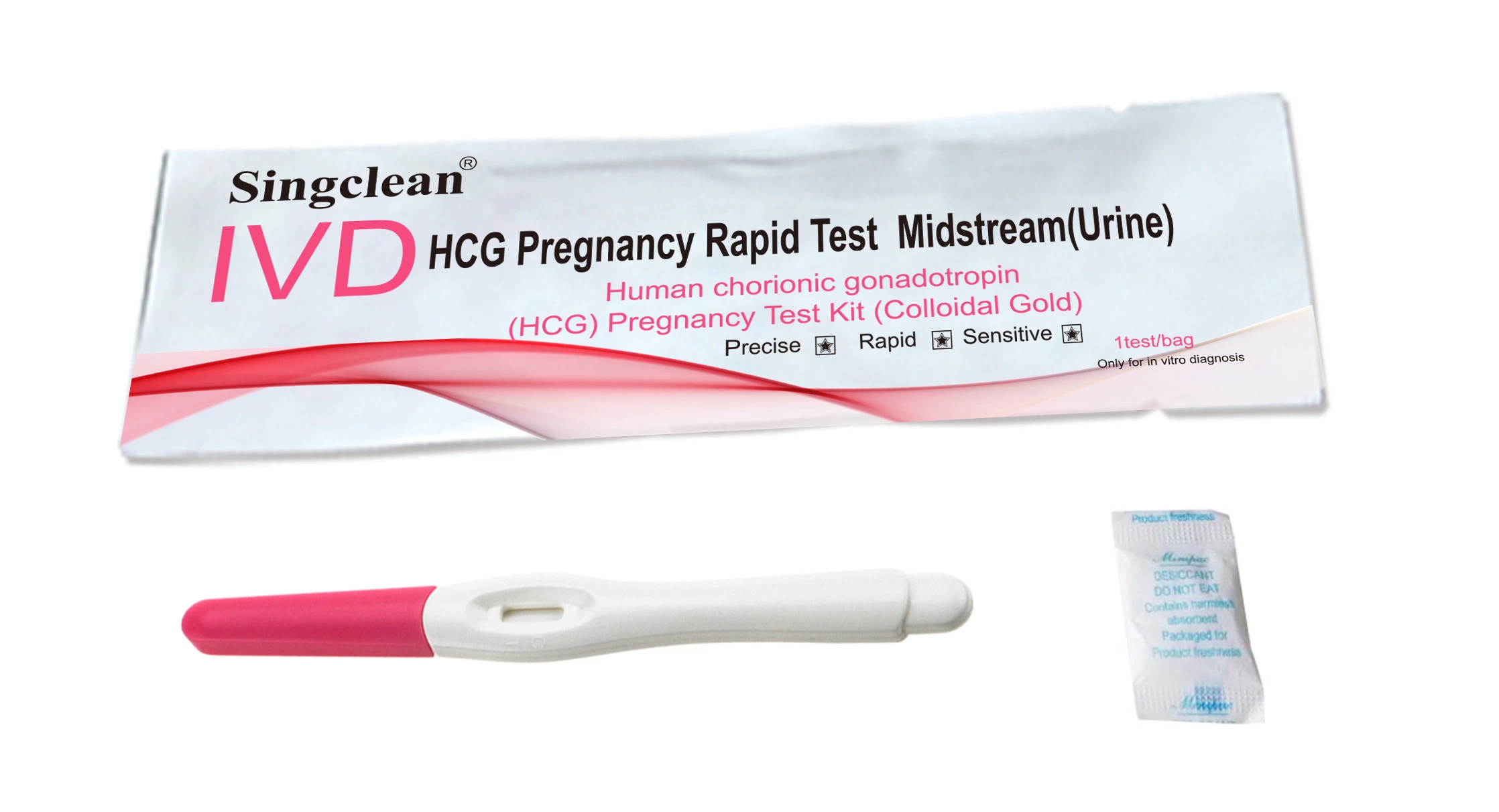 Pen/Midstream/Pencil Plus Female Singclean or Customized Brand Urine Rapid Pregnancy Test