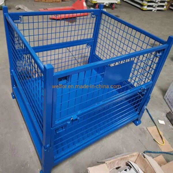 Welded Mesh Cage Mesh Wire Foldable Folding Metal Stacking Container Pallet Cages