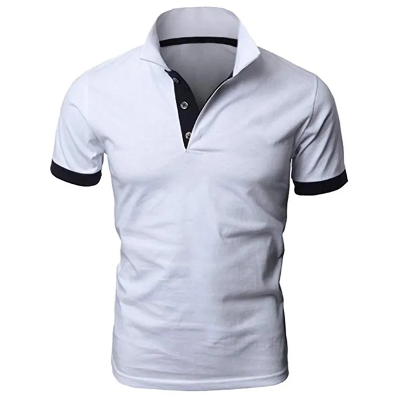 Polyester Cotton Plain Mens Polo Tshirts with Logo Custom Logo Printed Mens Polo Shirt