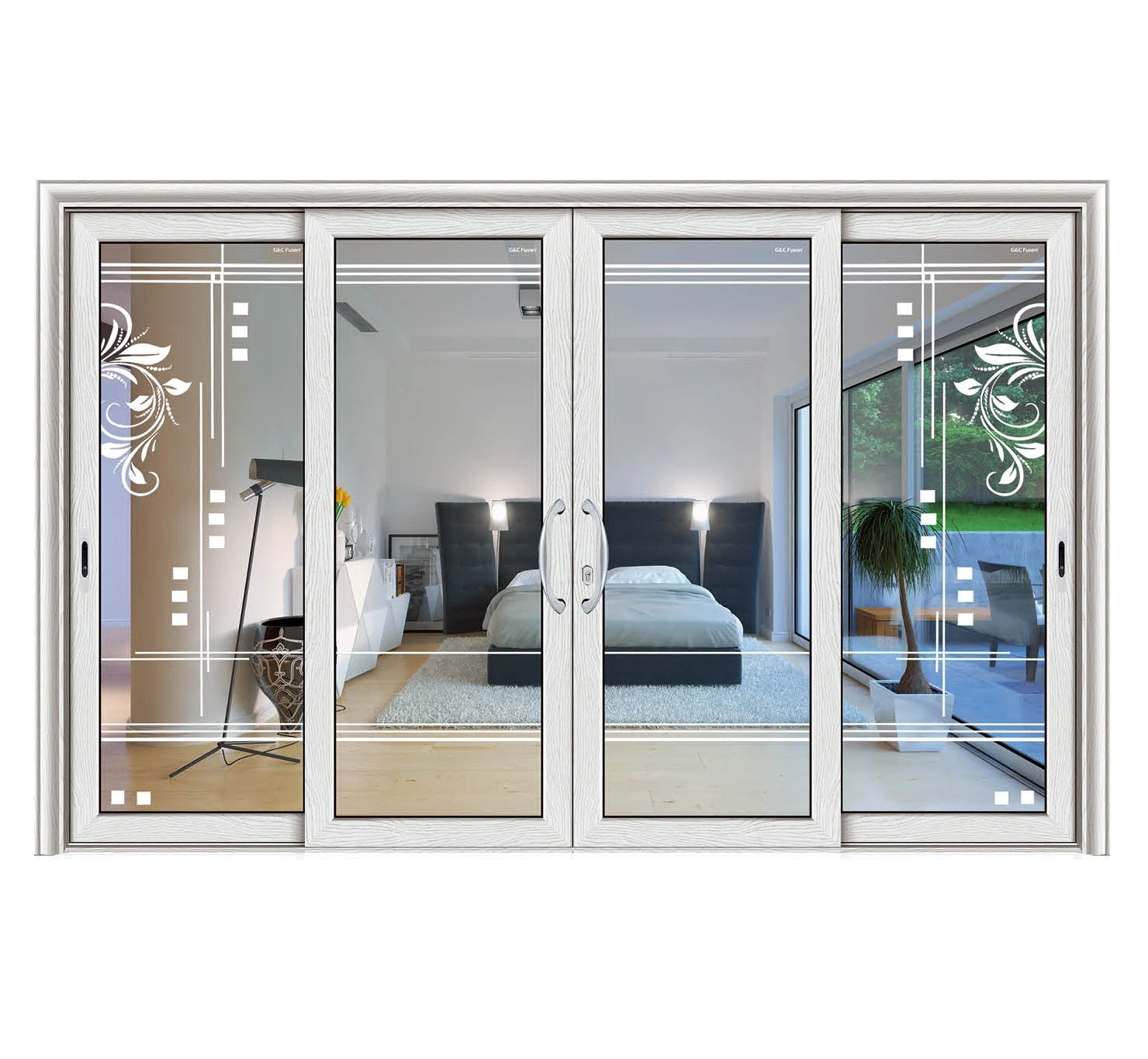 Customized Color Frame Aluminium Exterior Position Sliding Door, Good Reputation Glass Door