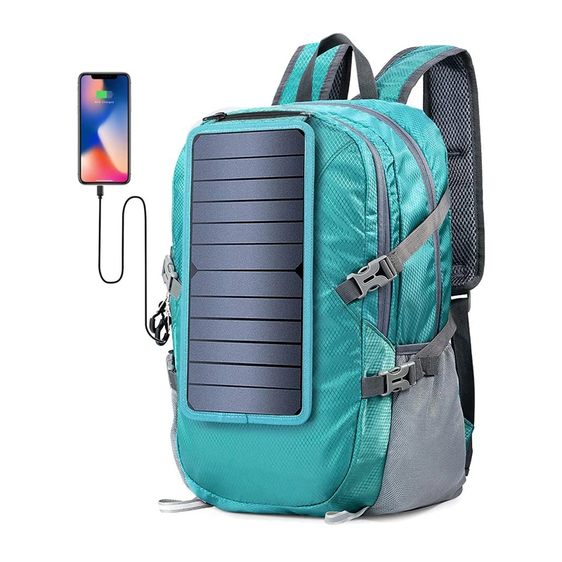 School College Hiking Camping Backpack Bag with Solar Panel and USB Port to Power All Your Devices