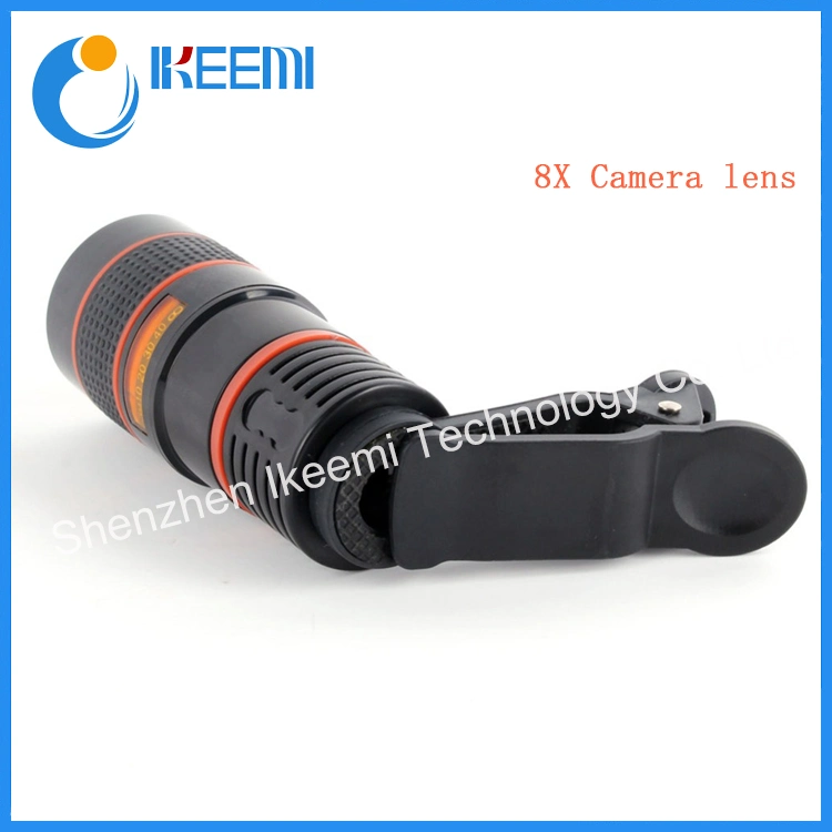 Universal 8X Optical Zoom Portable Mobile Phone Telescope Camera Lens with Clip for Smart Phone