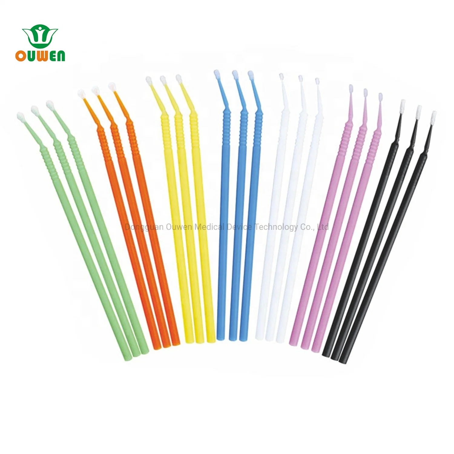 Ouwenfactory Directsale ISO13485/CE/FDA Bendable Disposable Dental Microbrush 1.2mm/1.5mm/2.0mm/2.5mm Applicator Stick