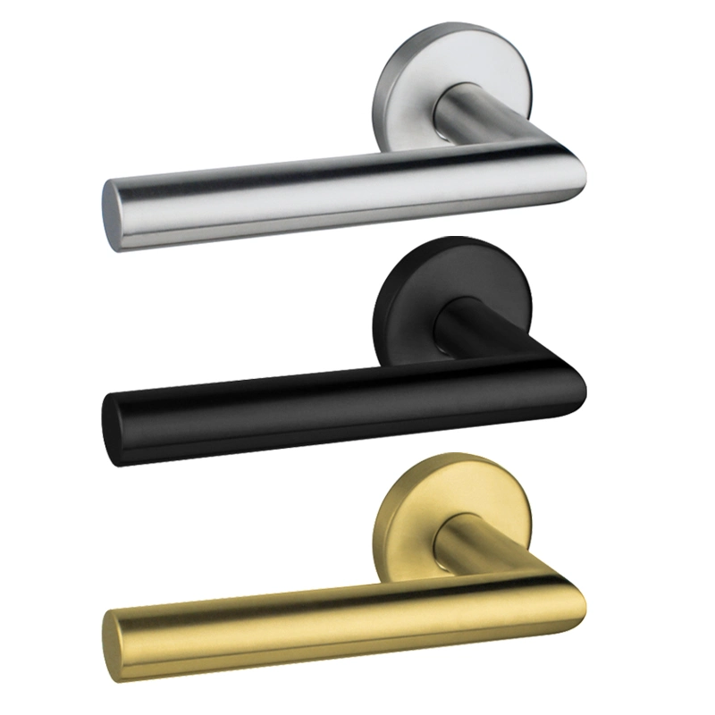 Basic Customization Bedroom Door Lever Handle for Wooden Door Stainless Steel 304 Modern Interior Door Handles Satin Black Gold Door Handle