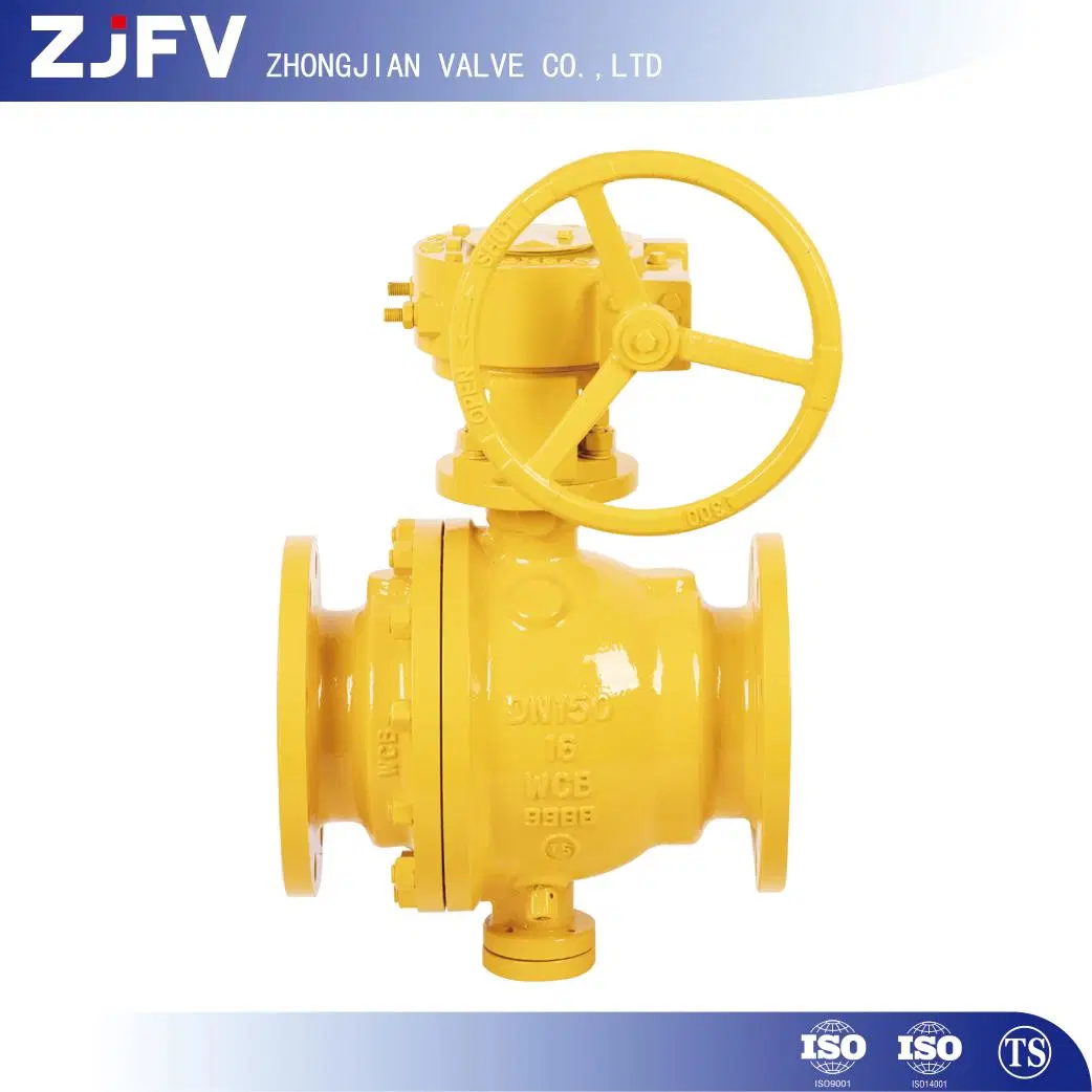 GB/API 6D Pn16 Worm Gear Soft Seal Fixed Ball Valve