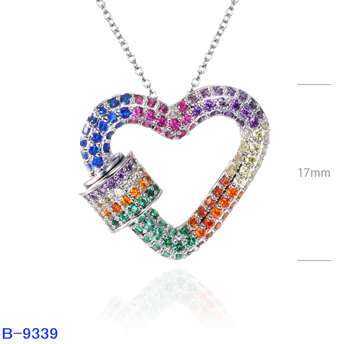 La nueva moda de joyería de plata de ley 925 de color bronce Joyería CZ Heart Pendant para mujeres