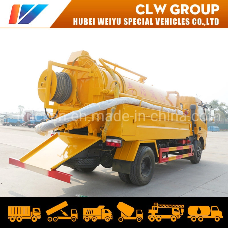 Sewage Suction High Pressure Water Cleaning Truck 5000L Waste Tank with 2000L Water Tank