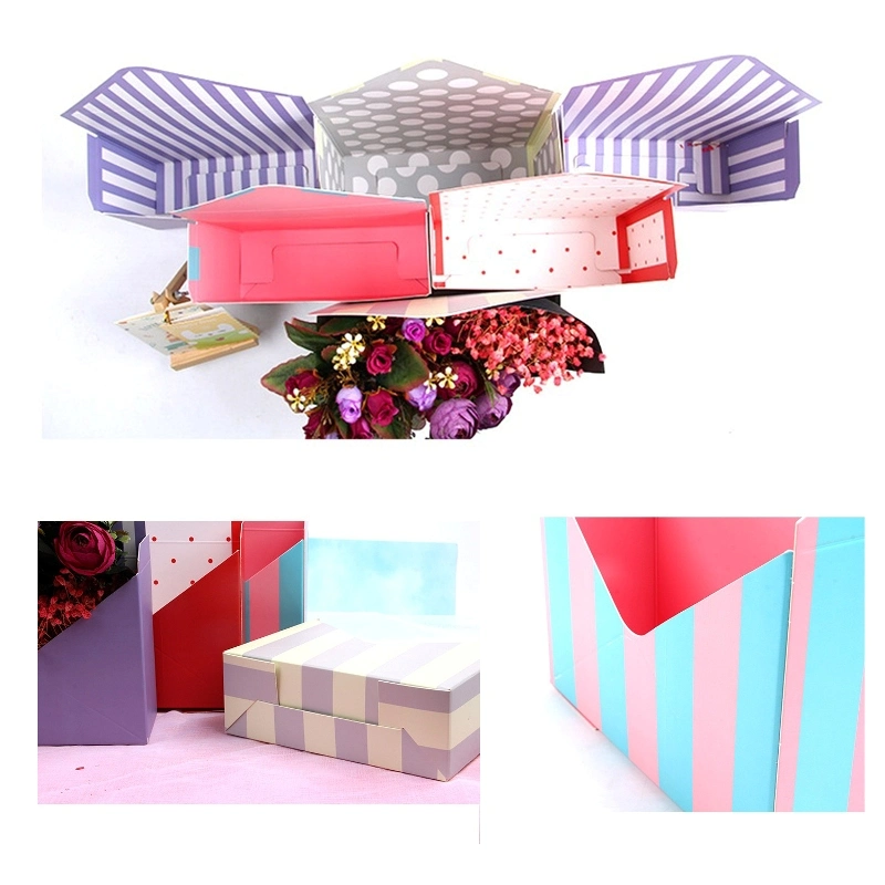 Fashion Flower Display Decoration Flat Pack Eco Friendly Gift Packaging Craft Paper Boxes