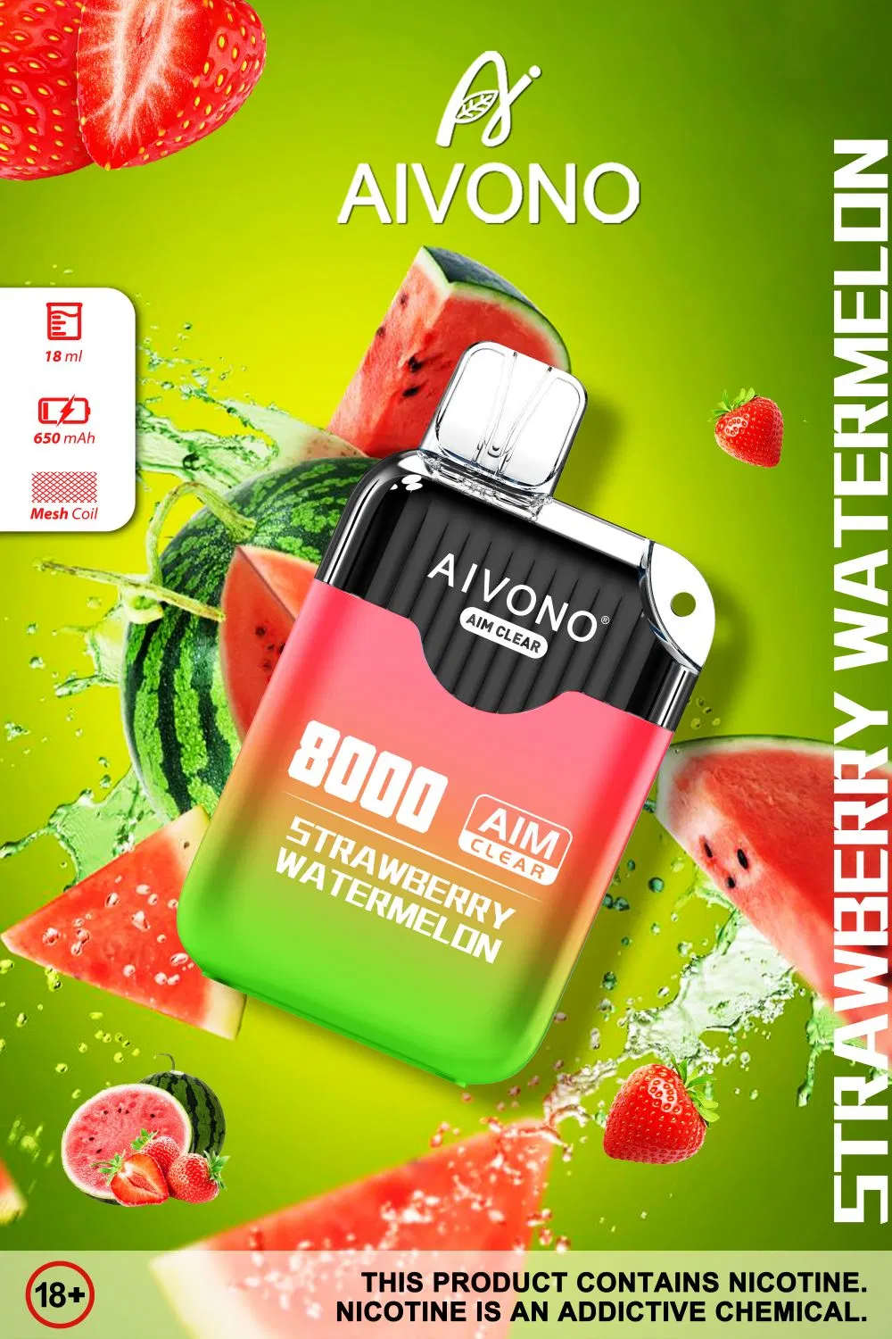 E-Cig Aivono objetivo claro de 8000 puff Puff Max Vape 16ml de aceite de sabores de frutas