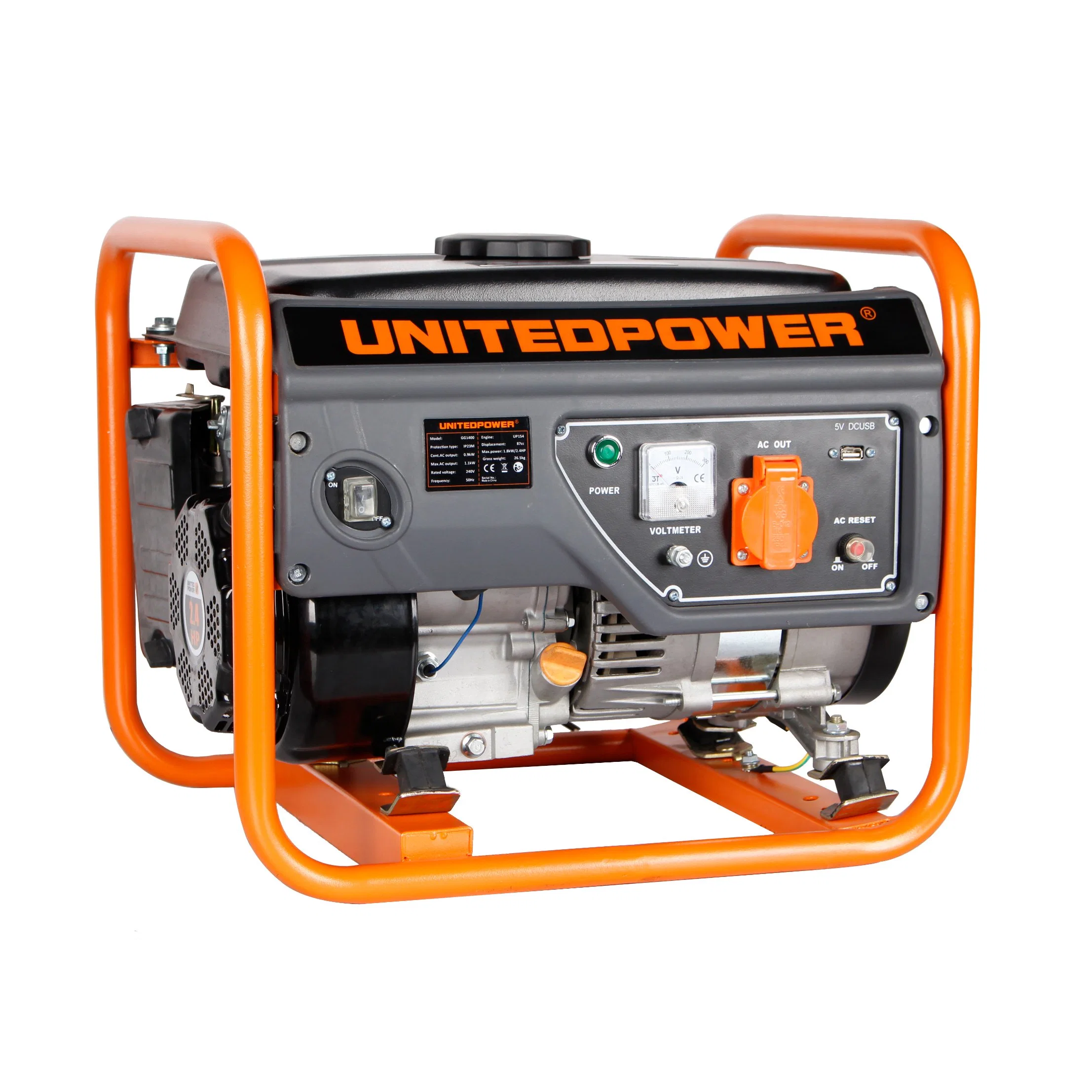 United Power 1kw/1.2kw Single Phase Portable Gas Generator (CE GS)