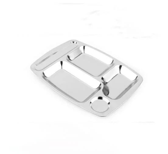 4 5 6 Grids Lattice Stainless Steel Mess Trays