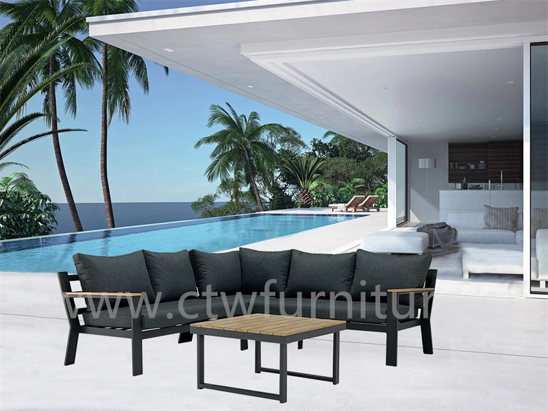 Modern Furnitures Corner Aluminium Garden Furniture Wicker Sofa Outdoor Sofa