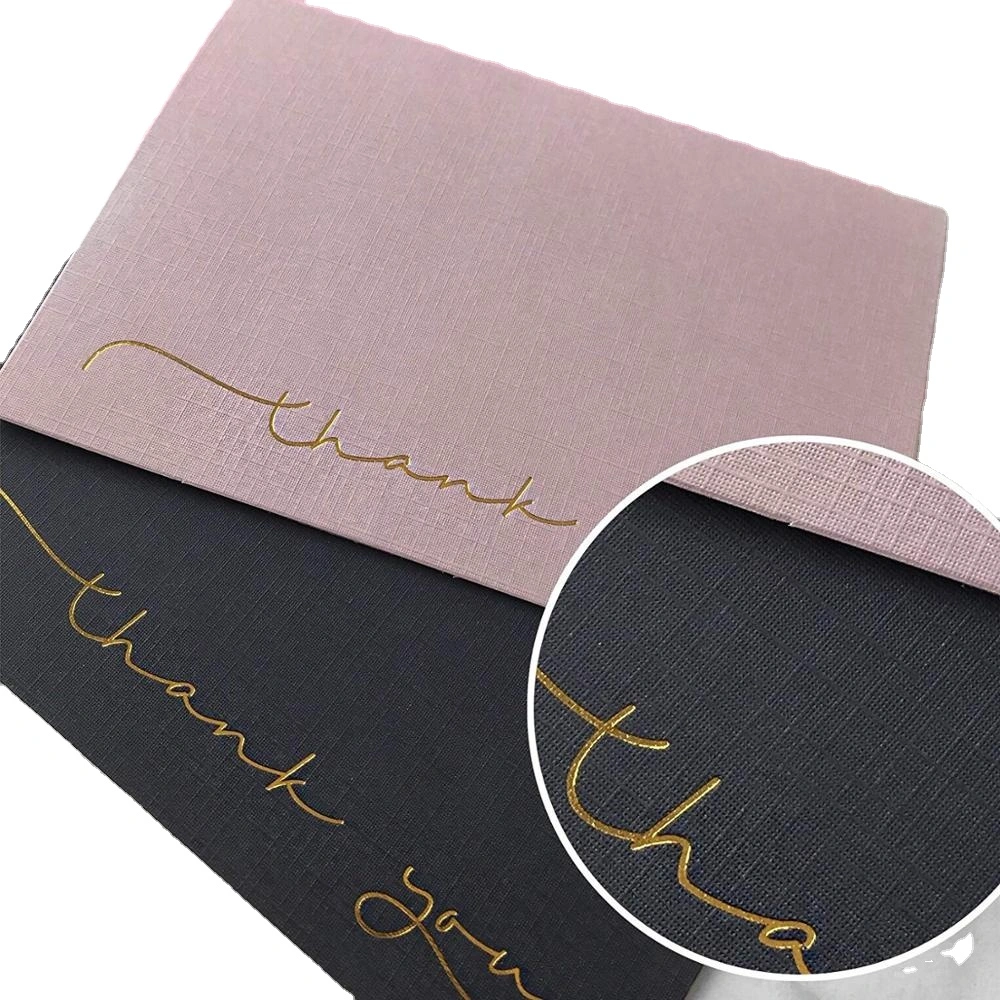 Luxury Elegant Custom Logo Printing Blank 250GSM 300GSM Gold Foil Greeting Card Thank You Card Custom with Logo Envelopes