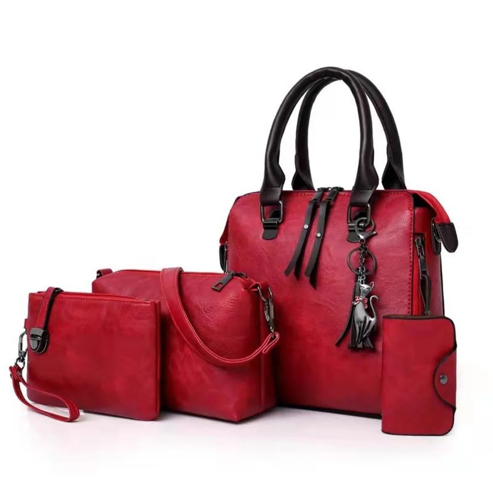 Bolsas para mujer Set de 4 Diseño retro Crossbody hombro Tote y bolso de cuero de imitación borla para viajar parte Tiendas de regalo y el uso casual Wyz18741