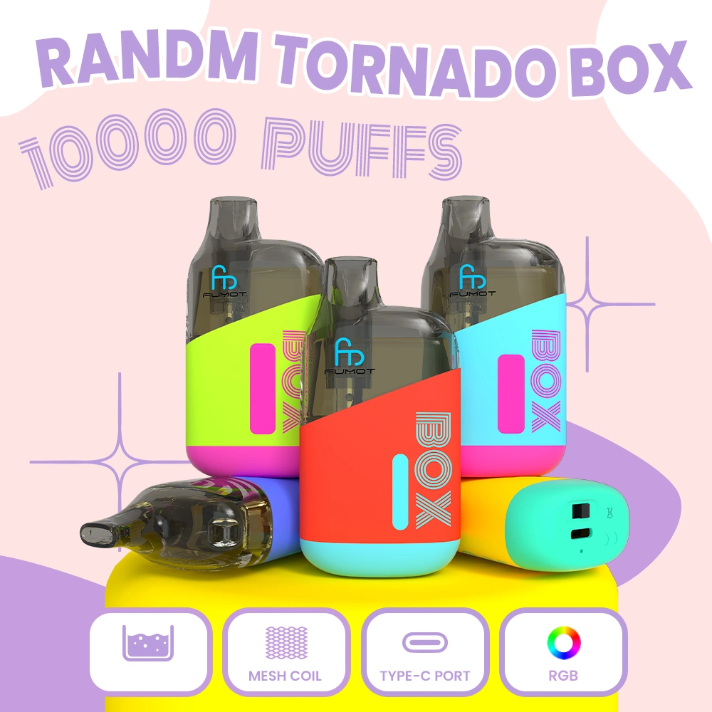 Новейший Randm Tornado Box 10000 puffs одноразовый Vape E сигарет С сетчатой катушкой