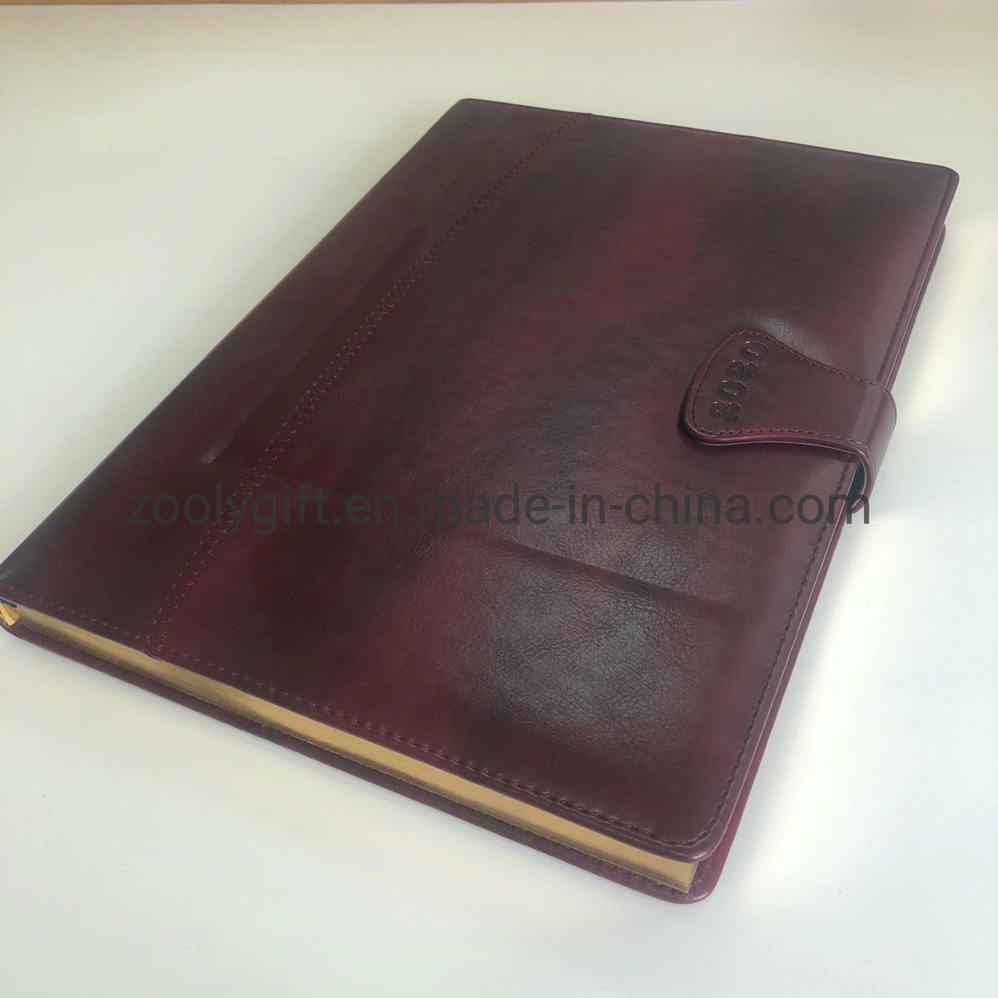 Embossed Logo PU Leather Journal Diaries Magnetic Flap Agenda Daily Planner Notebook Souvenir Gift