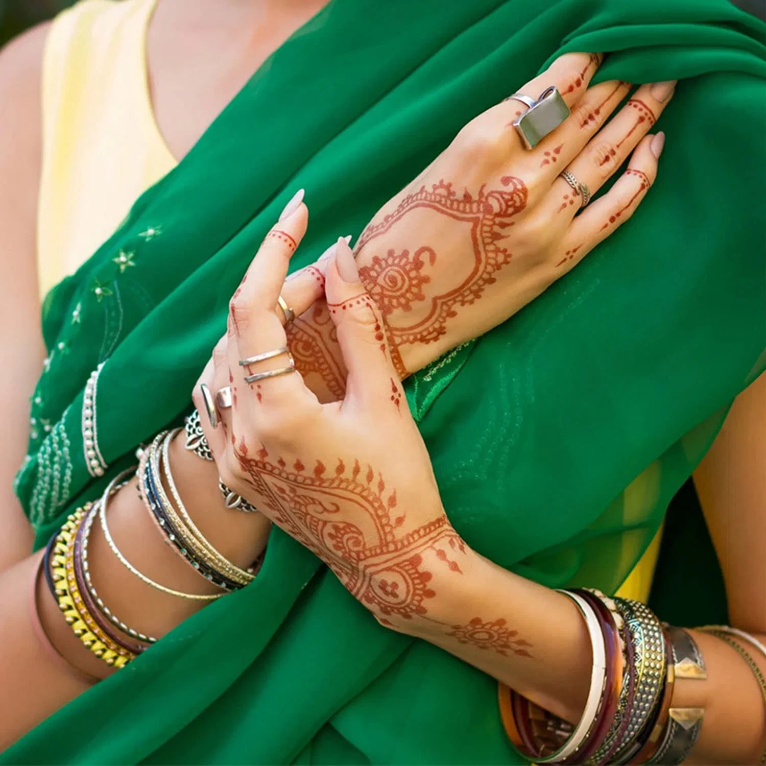 Wasserfest für Hände Mehndi Schablone rote Henna Tattoo Aufkleber