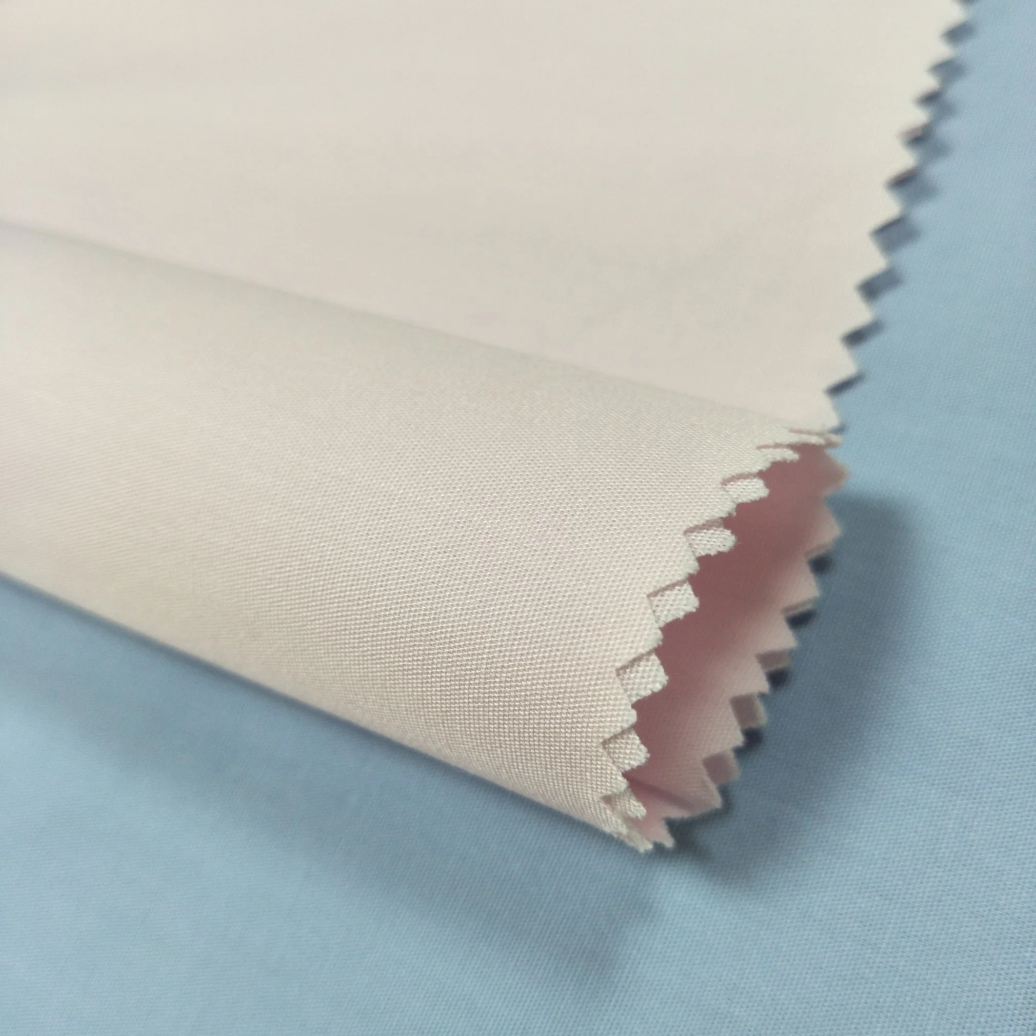 cotton50 Polyester50 Airjet Gekohlte Qualität 1,5m 120gsm gebleicht Weiß Reaktives Färben bedrucktes Muster Shirting Stoff auch für Uniform Tücher