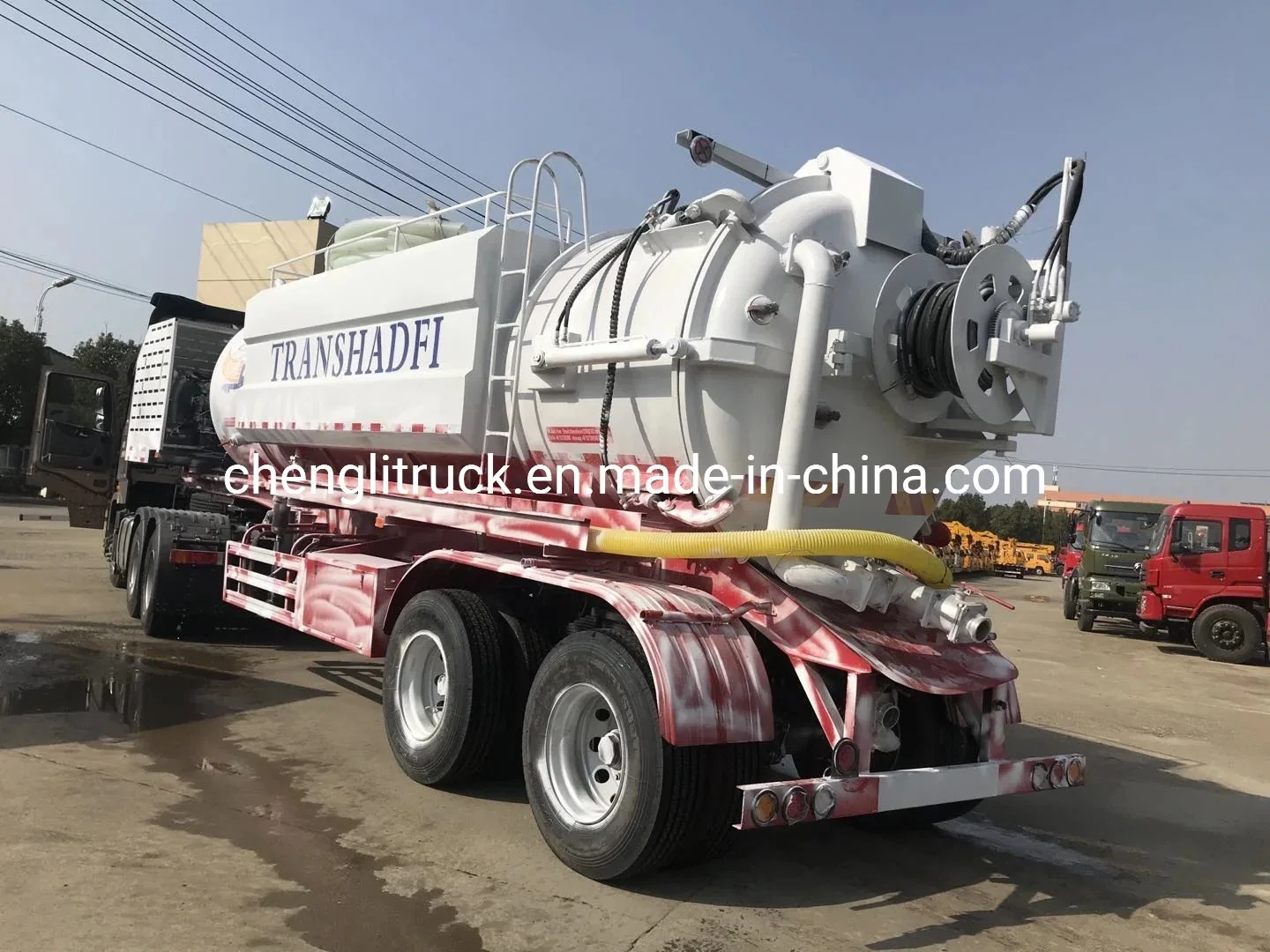 20tons 25tons 30tons Jetting and Flushing Sewage Suction Truck Trailer