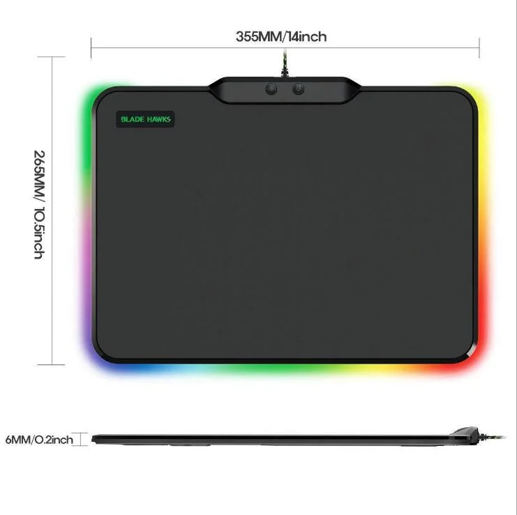 Newest Micro-Textured Surface RGB Switch USB Novel Durable Rubber Gaming Mouse Pad