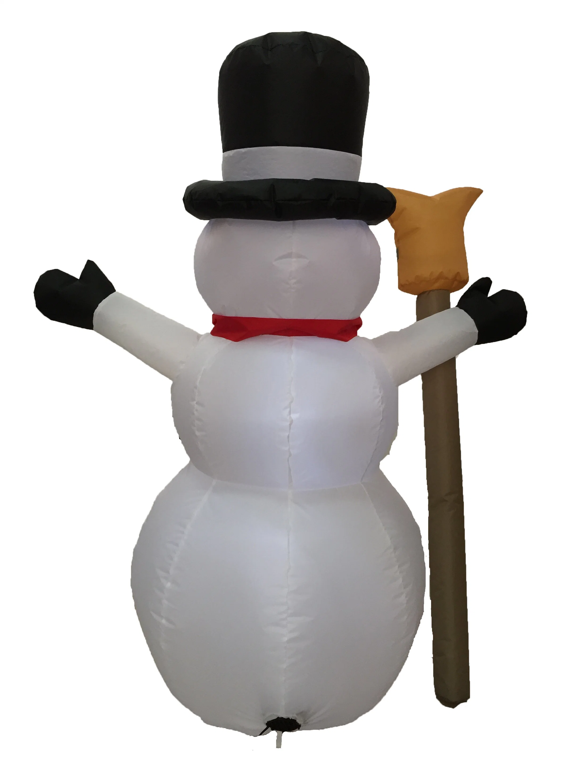 4FT Christmas Snowman High Hat Inflatable with Scepter Home Decoration