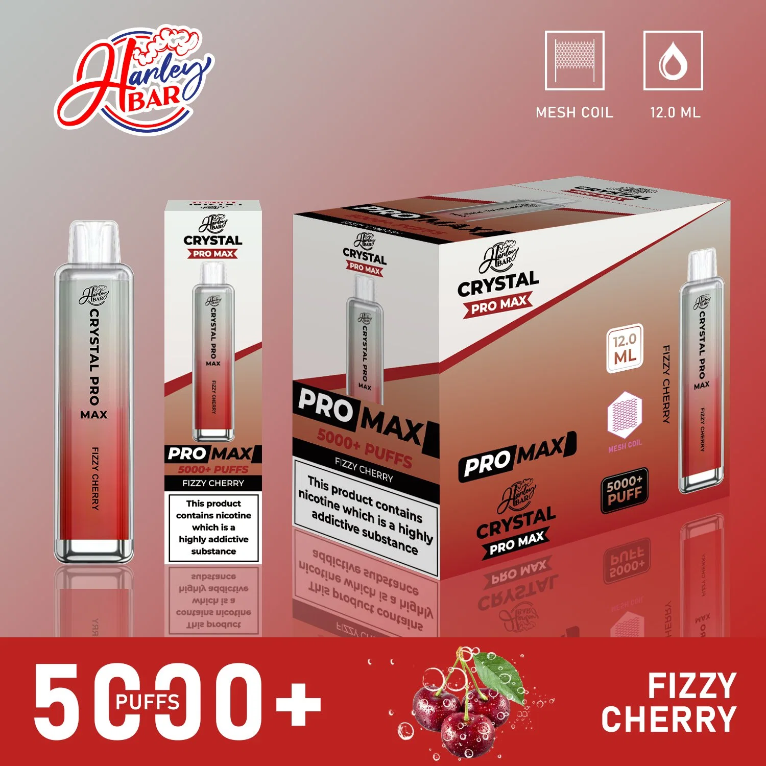 Harleybar The Crystal PRO Max 4000/10000+Puffs Disposable/Chargeable Vape Bar and New Lost Elf Hayati Crystal