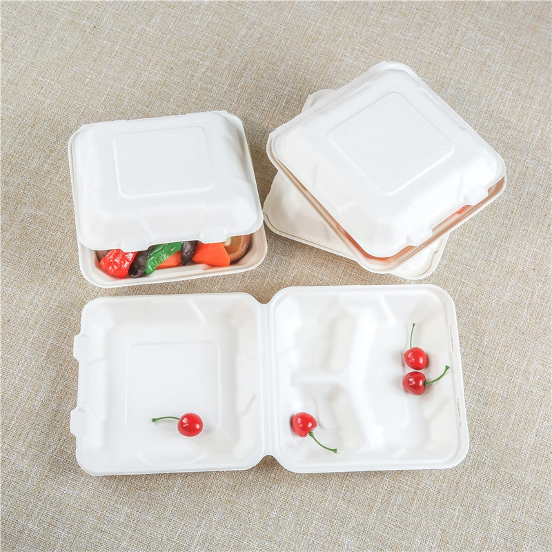 Sugar Cane 3 Compartment Food Container Lunch Disposable Bagasse Box