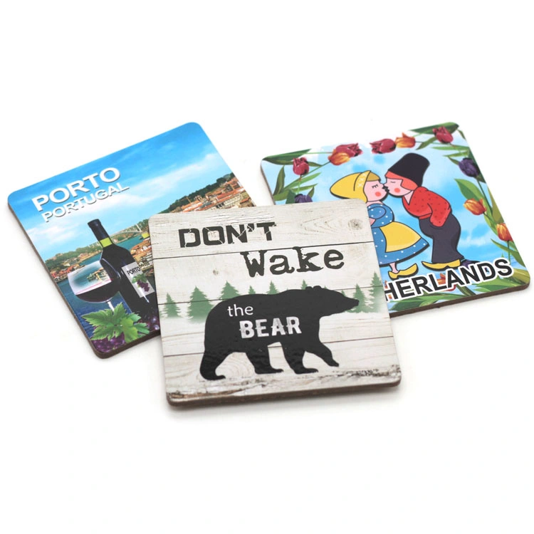 Conjunto Custom Printing Tourist Souvenir MDF Black Bear Coaster