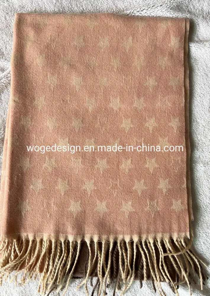 Yiwu Prime Producer Long Jacquard Star Polyester Garn Weicher Kaschmir Feeling Schal Kleid Accessoire