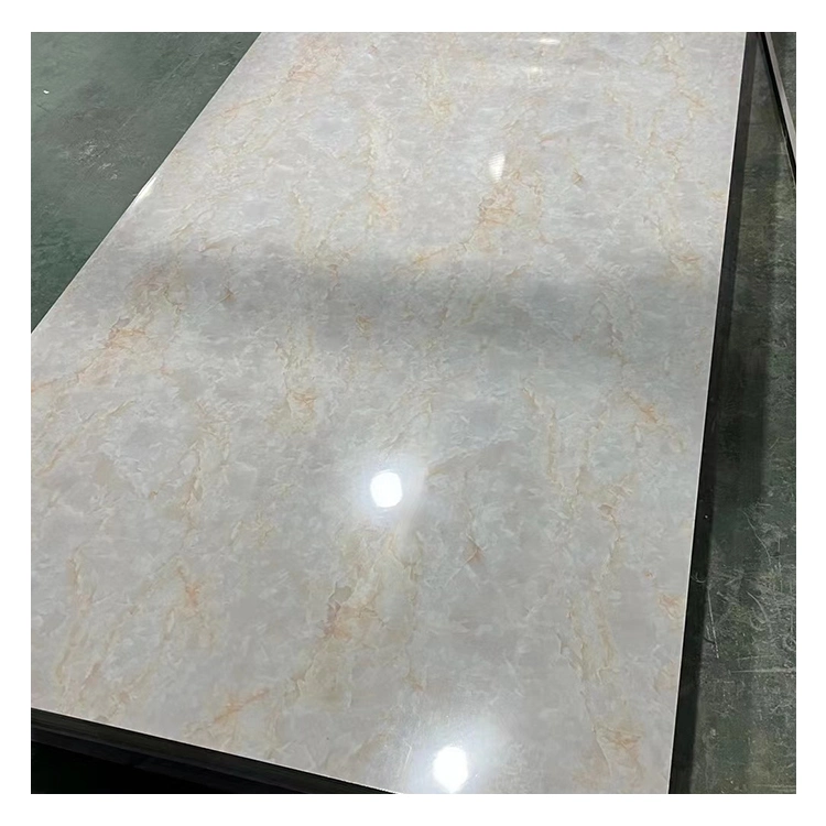 High Glossy Flexible Wall Decorative UV Marble Plastic Sheet PVC Wall Panel UV Marble Sheet