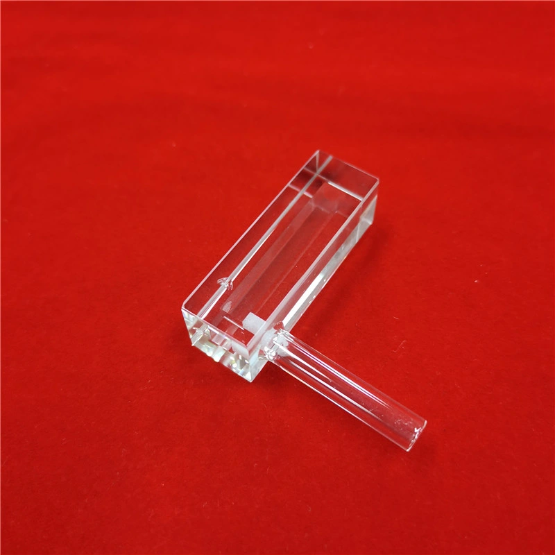 High Light Transmittance Transparent Customized Flow Quartz UV Cuvette Lab Spectrometer Large Cell