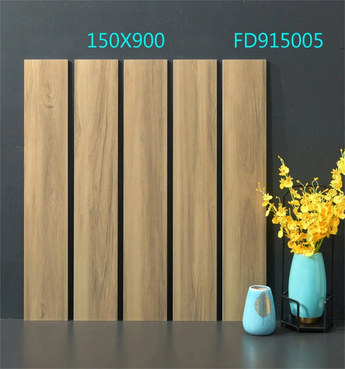 Popular 150X900 Glazed Ceramic Indoor Wood Tile for Living Room