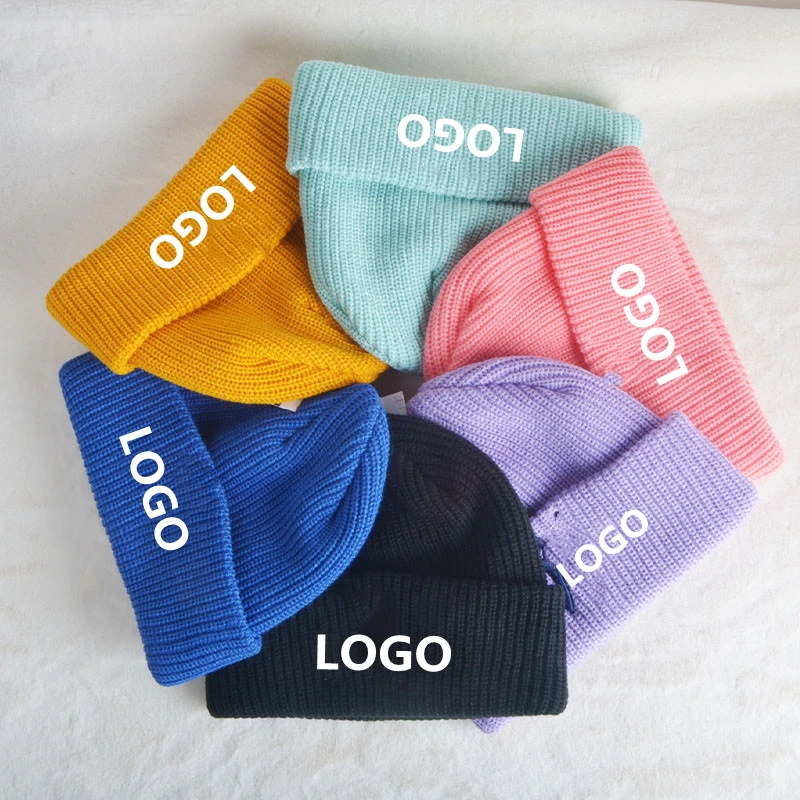 Adultos Venta caliente invierno gorras Beanies acrílico Beanie personalizados Mayoreo tejer Beanie Cap