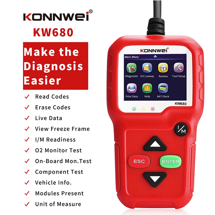 Intuitive Digital Display Original Auto Diagnostic Device Kw680
