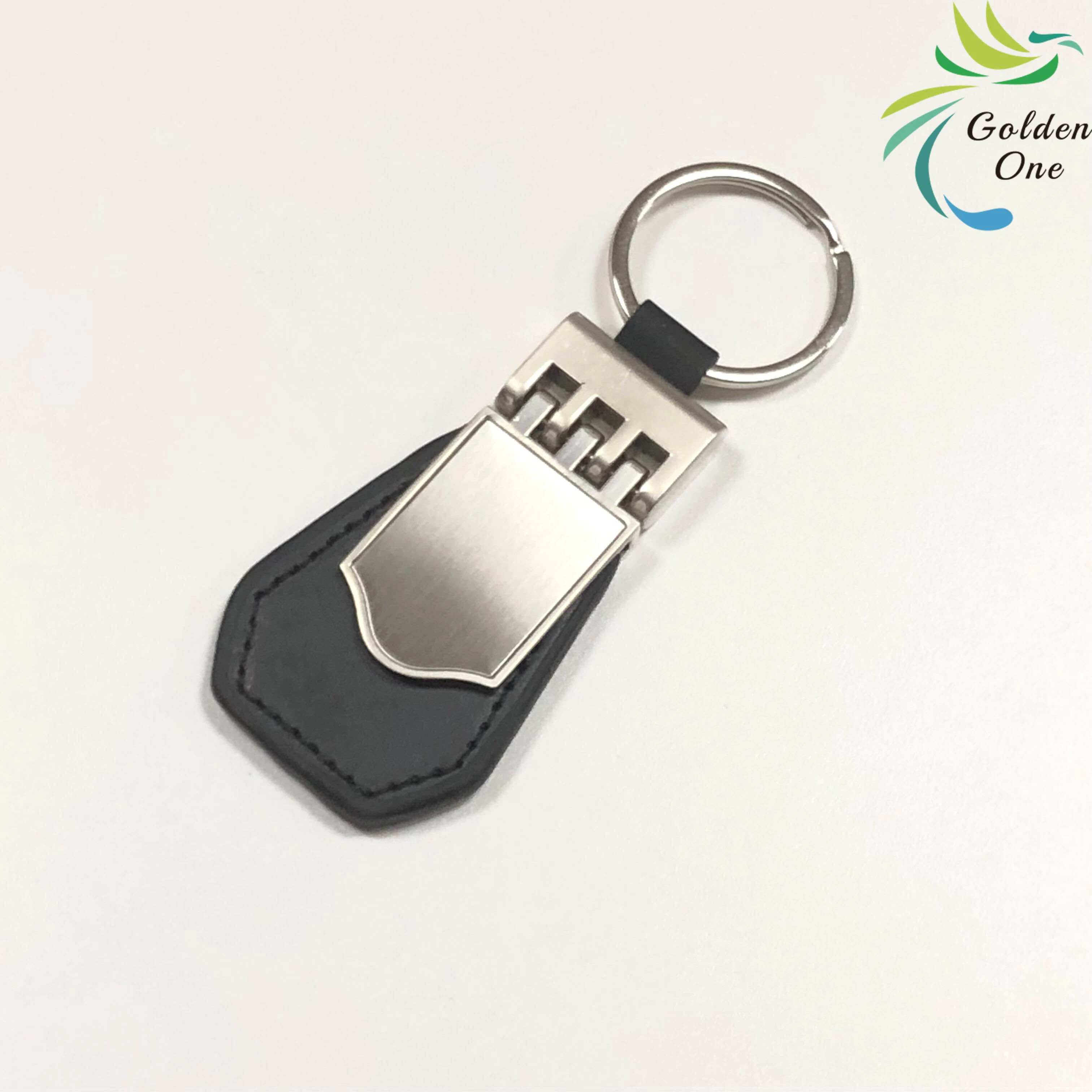 Special Design Custom Printed & Epoxy Logo Leather Keychain
