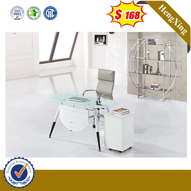 Small Size Office School Lab Tempered Glass Modern Computer Desk